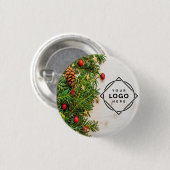 Elegante kerst personaliseer foto ronde button 3,2 cm (Voorkant /achterkant)