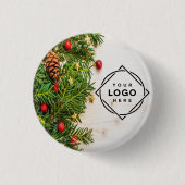 Elegante kerst personaliseer foto ronde button 3,2 cm (Voorkant)