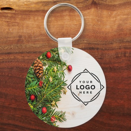 Elegante kerst personaliseer foto sleutelhanger (Voorkant)