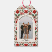 Elegante Kerst Persoonlijke Foto Cadeaulabel (Voorkant)