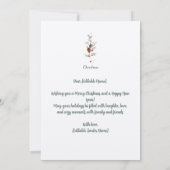 Elegante kerst Pinecone & Holly Kaart (Achterkant)