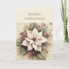 Elegante Kerst Poinsettia Bloem Vakantie  Kaart