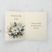 Elegante Kerst Poinsettia Bloem Vakantie  Kaart (Binnen)