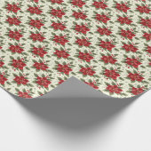 Elegante kerst poinsettia Bloemen Gift Wrapping Cadeaupapier (Hoek)