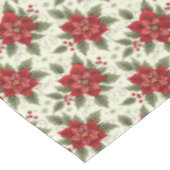 Elegante Kerst Poinsettia Bloemen Tafelkleed (Gekanteld)