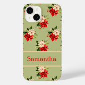 Elegante kerst poinsettia botanische bloem Case-Mate iPhone case (Achterkant)