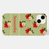 Elegante kerst poinsettia botanische bloem Case-Mate iPhone case (Achterkant (horizontaal))