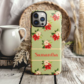 Elegante kerst poinsettia botanische bloem Case-Mate iPhone case