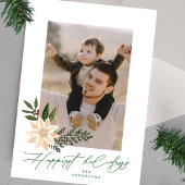 Elegante kerst Poinsettia foto bloemenlijst Feestdagenkaart