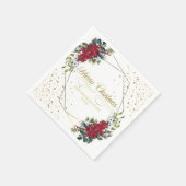 Elegante Kerst Poinsettia Goud Confetti Servet (Hoek)