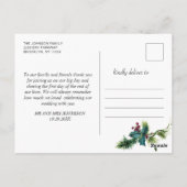 Elegante kerst Poinsettia Lijst foto dank u Briefkaart (Achterkant)