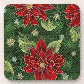 Elegante kerst Poinsettia Onderzetters (Voorkant)