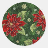 Elegante kerst Poinsettia Stickers (Voorkant)