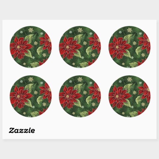 Elegante kerst Poinsettia Stickers (Vel)