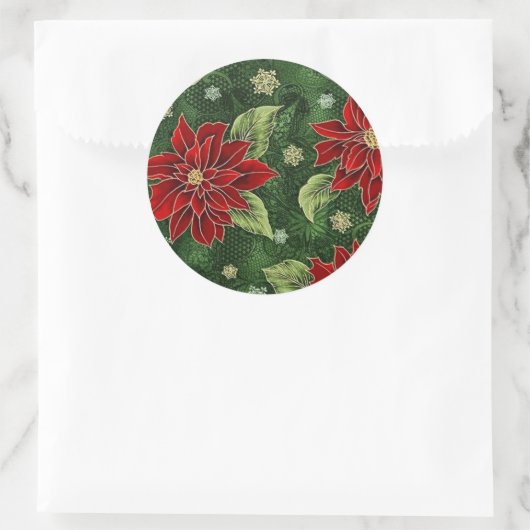 Elegante kerst Poinsettia Stickers (Tas)