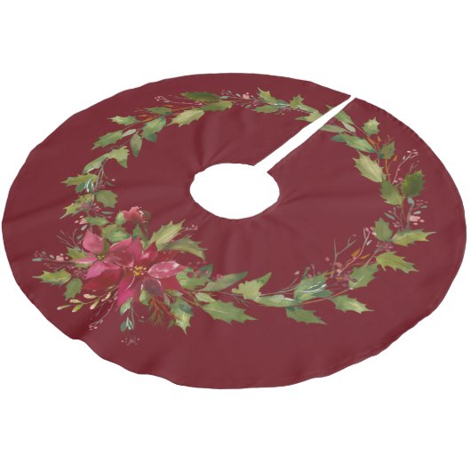 Elegante kerst poinsettia vakantie krans kerstboom rok (Gekanteld)