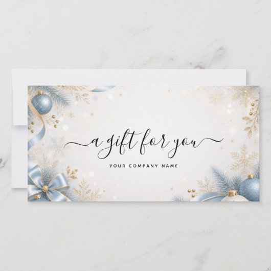 Elegante Kerst QR-code cadeaubon (Voorkant)