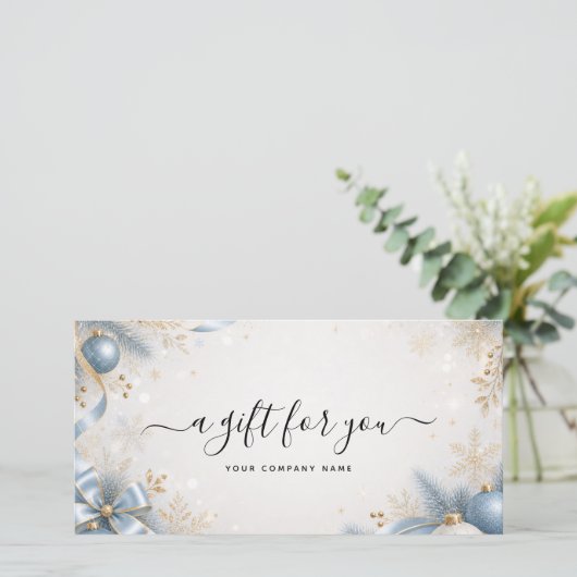 Elegante Kerst QR-code cadeaubon (Staand voorkant)