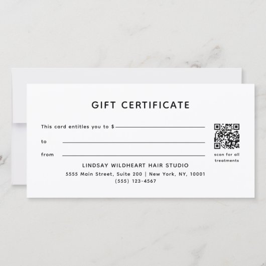 Elegante Kerst QR-code cadeaubon (Achterkant)