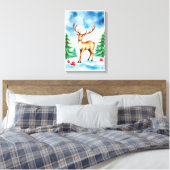 Elegante Kerst Reindeer  Canvas Afdruk (Insitu (Slaapkamer))