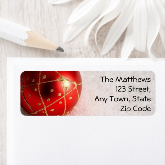 Elegante kerst retour adreslabels etiket (Insitu)