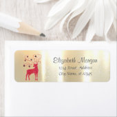 Elegante kerst retro rood rendier etiket (Insitu)