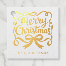 Elegante Kerst Ribbon Calligrafie Schrift Bedankjes Labels