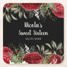 Elegante Kerst Rode Bloemen Sweet Sixteen