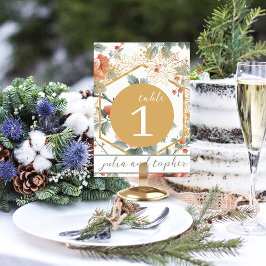 Elegante Kerst Rode Bloemige Bruiloft Kaart