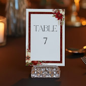 Elegante Kerst Rode Damast Bloemen Kaart