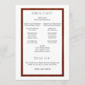 Elegante Kerst Rode Damast Bloemen Programmakaart (Achterkant)