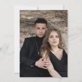 Elegante Kerst Rode Damast Bloemen Save The Date (Achterkant)