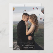 Elegante Kerst Rode Damast Bloemenfoto Save The Date (Achterkant)