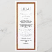 Elegante Kerst Rode Damast Rand Menu (Voorkant)