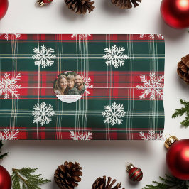 Elegante kerst rode en groene sneeuwvlokken tissuepapier