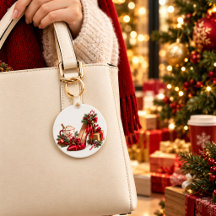 Elegante Kerst Rode Hoge Hak Sleutelhanger – Festi