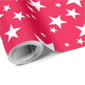 Elegante kerst rode Sjabloon witte sterren Cadeaupapier (Rol Hoek)