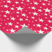 Elegante kerst rode Sjabloon witte sterren Cadeaupapier (Hoek)