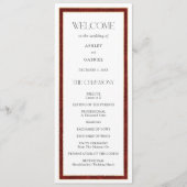 Elegante Kerst Rood Damast Grens Programmakaart (Voorkant)