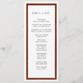 Elegante Kerst Rood Damast Grens Programmakaart (Achterkant)