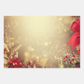 Elegante kerst rood goud luxe origineel inpakpapier vel (Voorkant 3)