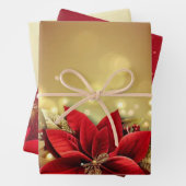 Elegante kerst rood goud luxe origineel inpakpapier vel (In situ)