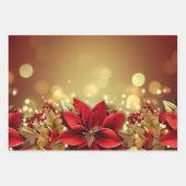 Elegante kerst rood goud luxe origineel inpakpapier vel (Voorkant)