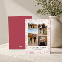 Elegante Kerst Roze Blad Foto Collage