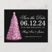 Elegante Kerst Save The Date Roze Aankondigingskaart (Voorkant)