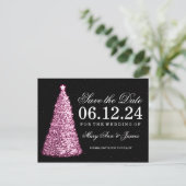 Elegante Kerst Save The Date Roze Aankondigingskaart (Staand voorkant)