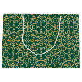 Elegante Kerst Sneeuwvlok Faux Gold Green Groot Cadeauzakje (Voorkant)