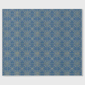 Elegante Kerst Sneeuwvlok Faux Gold Navy Cadeaupapier (Vlak)