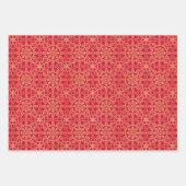 Elegante Kerst Sneeuwvlok Faux Gold Paarse Set Inpakpapier Vel (Voorkant 3)