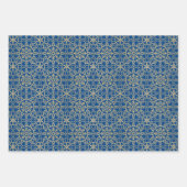 Elegante Kerst Sneeuwvlok Faux Goud Rood Set Inpakpapier Vel (Voorkant 3)